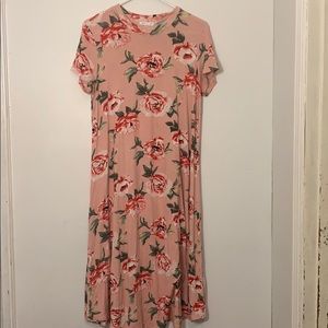 Reb & J 220 Pink Floral Short Sleeved Dress
